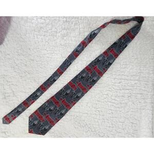 Star Wars Men's Phantom Menace Tie Darth Maul The Dark Side Sith Gray 100% Silk